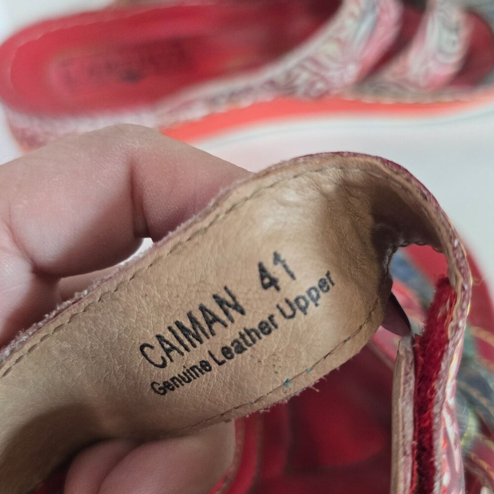 Lartiste By Spring Step Red & Multi Caiman 41 9.5… - image 5